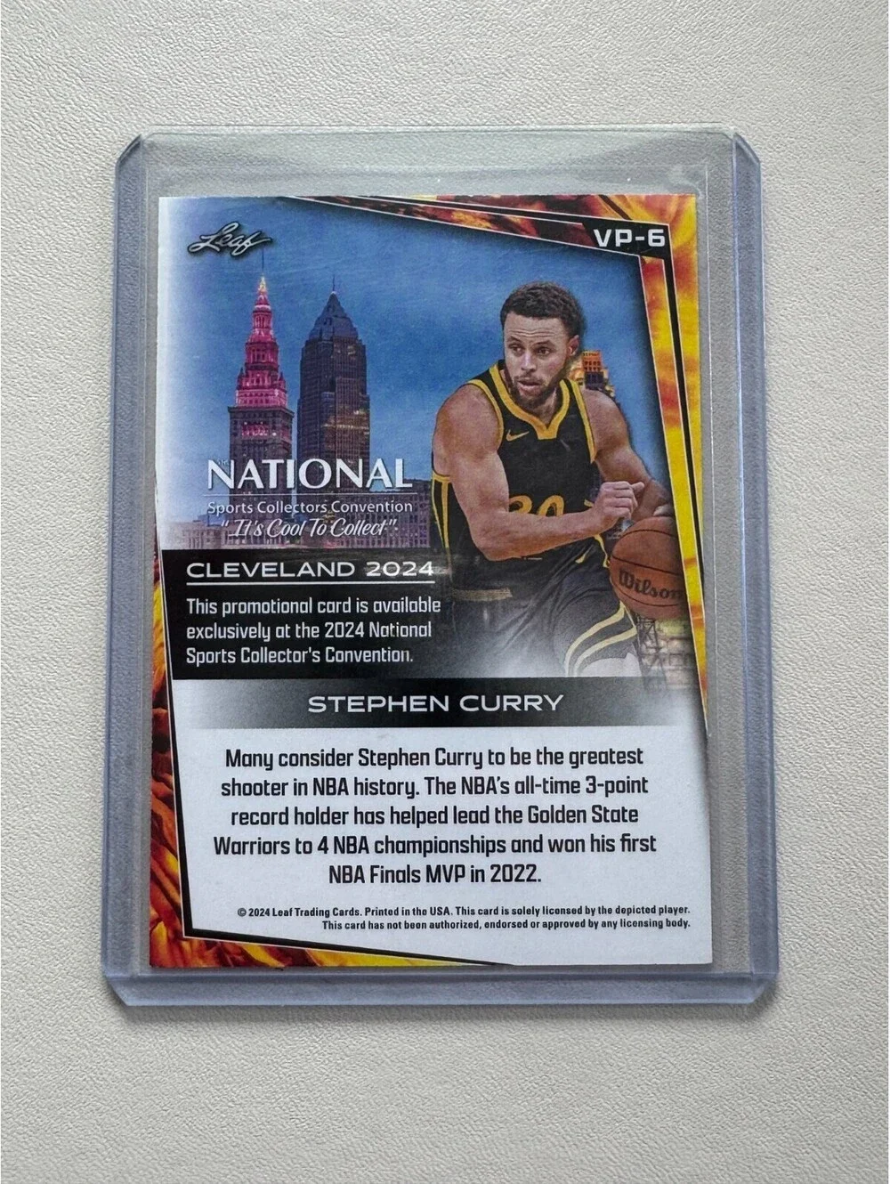 Stephen Curry 2024 Leaf Promo Cleveland National Exclusive VIP Card NSCC VP-6 NM